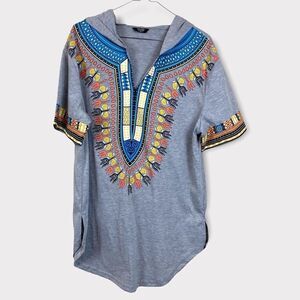 Coofandy Grey Short Sleeve Hoodie